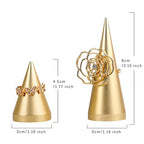 GemeShou 2pcs Gold Ring Display - Wedding Ring Holder for Nightstand, Height 2" and 3.1" - color: Gold