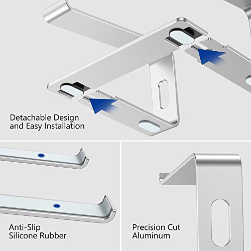 BESIGN LS03 Aluminum Laptop Stand, Ergonomic Detachable Computer Stand, Notebook Riser Compatible with Air, Pro, Dell, HP, Lenovo More 10-15.6" Laptops, Silver - color: B-Silver