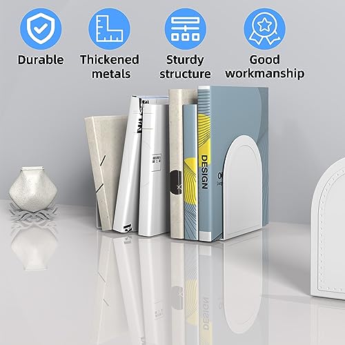 Bookends 2 Pair Bookend Metal Book Ends Universal Economy Bookends - color: White, size: 2 pair