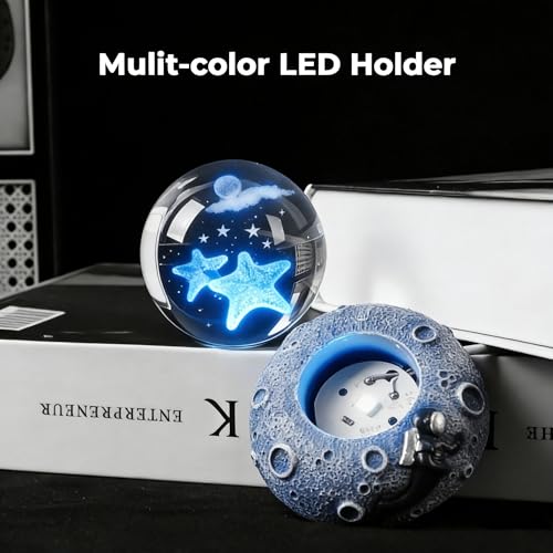 3D Crystal Ball Figurine, 2.4inch Oceans Glass Ball Gifts for Women, Sculpture Display Paperweight Keepsakes for Marine Organism Lover Desk Home Decor (Starfish) - color: Starfish