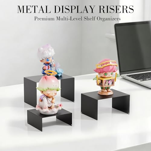 Gonice Metal Display Riser, 2 Sets Black Display Stands for Dessert, Cupcake and Funko Pop Figures - color: black