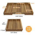 EcoFives Luxury Acacia Silverware Organizer -Kitchen Drawer Organizer - Utensil Holder and Cutlery Organizer with Grooved Drawer Dividers for Flatware and Kitchen Utensils (5 Slot) - size: 5 Compartments