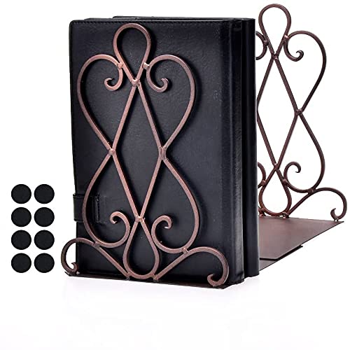Artkingdome Book Ends Luxury Bookends, Retro Organizer Stand, Desk Holder Racks, School Heavy Liberary Bookshelf Decorative Bookend 1pair w/Padding Gift - color: Brown