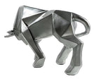 SMRTHMRT Abstract Geometric Sculptures Animals Statues,Collectible Figurines Home Office Tabletop Ornaments (Silver Bull) - color: Silver Bull