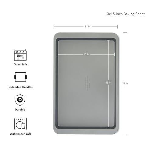 KitchenAid Premium Aluminized Steel Baking Sheet, Nonstick, 10x15 Inch, Contour Silver - color: Contour Silver, size: 10 x 15 Inch
