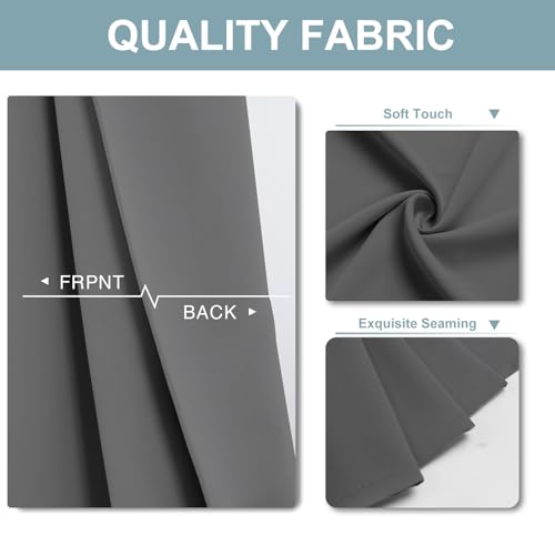 ChrisDowa Small Window Curtains 40 inches Long for Bedroom - Grommet Short Thermal Insulated Room Darkening Curtains for Kitchen (2 Panels, Grey, 29 x 40 Inch) - color: Grey, size: 29"W x 40"L (Pack of 2)
