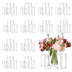 48pcs Glass Vase Cylinder for Centerpieces Small Flower Glass Clear Home Decor Centerpiece Table Flower Vase Decorations for Wedding＆Holiday 4,4,4.7,6Inch Tall - size: 48Pack-4+4+4.7+6Inches