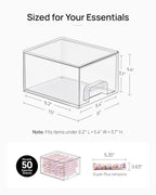 Vtopmart 8 Pack Small Clear Stackable Storage Drawers,Acrylic Bathroom Makeup Organizer,Plastic Storage Bins For Vanity, Undersink, Kitchen Cabinets, Pantry, Home Organization - style: 8pack-Clear