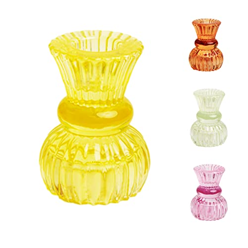 Talking Tables Small Yellow Glass Candle Holder for Candlesticks or Tea Lights | Decorative Easter Table Decorations, One Size, (Boho-YEL-SMLCNDLHOLD) - color: Yellow, size: Small