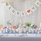 White Ceramic Vase for Table Decor: NUPTIO Small Bud Vases for Flowers - Set of 12 Centerpiece Table Decorations for Wedding Dining Room Christmas Home