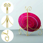 Plate Stand for Display with Hinged Folding Design, 6 Inch Picture Stands for Tables, Small Easels for Displaying Book, Art Piece, Photo and Platter, 6’’ Gold