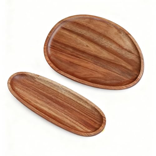 Key Tray, Wood, Multi-Functional Entryway Tray, Desktop Storage Organizer Decorative Dish, Space-Saving, for Jewelry Watch Keys (Long Oval-(Colorful Feet))