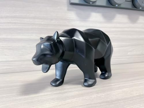 SMRTHMRT Abstract Geometric Sculptures Animals Statues,Collectible Figurines Home Office Tabletop Ornaments (Black Bear) - color: Black Bear