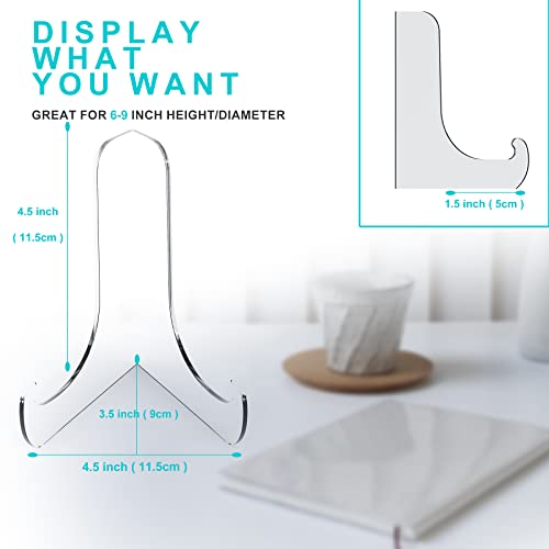 Boloyo 60-Degree Angle Acrylic Plate Display Stand , 4.5 Inch 5PC Clear Acrylic Display Holder Easel Base for Home Office Kitchen School Art Display - color: 60-Degree Angle, size: 4.5 inch(5PC)