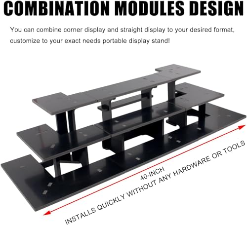3 Tier Corner Retail Display Stand Portable Product Shelves, Black Store Retail Display Stand, Cupcake Stand, Candle Tumbler Display Rack for Craft Shows, Trade Shows, Farmers Market