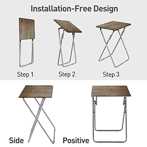 Garden 4 you Portable Folding TV Tray Table TV Dinner Tray with Sturdy MDF,Eating Trays for Living Room with No Assembly Required 15 x 18.9 x 26in (3D,1PC) - color: 3d, size: 1pc
