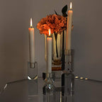 Crystal Candle Holders Set of 3, Clear Taper Candle Holder Decor, Table Centerpieces for Home Party and Wedding Decoration(3.9''/5.9''/7.9'' Height)