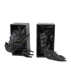 Dragon Bookends, Black Fantasy Book Nook Insert, Gothic Library Decor, Decorative Dragon Shelf Display