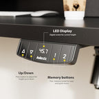 Agilestic 55 x 24 Inches Electric Standing Desk with 2 Storage Drawers, Stand Up Desk Adjustable Height, Sit and Stand Computer Table with Splice Board, Black - color: Black, size: 55 x 24 Inches with 2 drawers