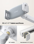 Lamicall Car Headrest Tablet Holder - [Extension Arm] Upgrade Adjustable Tablet Car Mount for Back Seat, Road Trip Essentials for Kids, for 4.7-11" Device like iPad Pro, Air, Mini, Galaxy, Fire, White - color: White