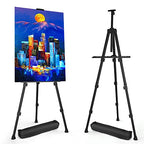 Art Painting Display Easel Stands - Portable Adjustable Aluminum Metal Tripod Artist Easels with Bags, Height from 17" to 66", Extra Sturdy for Table-Top/Floor Painting, Drawing, and Displaying, Black - style: Black - 2pack