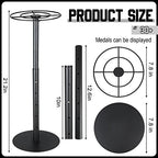 Shimeyao Medal Hanger Display Honor Display Rotatable Award Holder Rotating Metals Rack Adjustable Award Holder Stand for Basketball Running Sports Race, 30+ Medals - color: Black