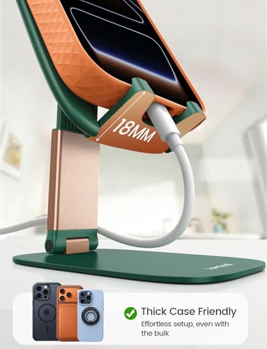 Lamicall Ultra-Thin Cell Phone Holder, Green Office Desk Accessories for iPhone Stand, Gifts for Valentine Teen Boys Girls Adults Women Men Grandkids, Workspace Desk Organizer, Green Office Decor - color: Green