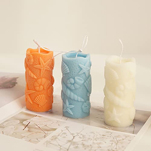 Shell Cylinder Silicone Molds for Resin, Soap & Candle Making - Starfish, Conch, Seafood & More Craft Mold - color: yh-cylinder-shell