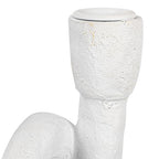 Modern Sculptural Double Taper Candle Holder, White - color: White