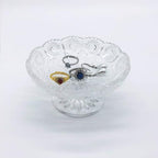 Small Flower Ring Dish Jewelry Tray, Glass Jewelry Dish, Crystal Ring Holder Jewelry Plate Dish, Nightstand Decor Clear Jewelry Bowl Dish for Earrings,Vanity Decorative Tray Trinket Dish Gift
