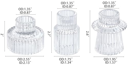 Vixdonos Glass Candlestick Holders Tealight Candle Holders for Table Centerpieces, Wedding Decor and Dinner Party (6 Pcs, Clear) - color: Clear, size: 6 Pcs