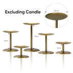 Homemory Christmas Fall Candle Holders for Pillar Candles Set of 5 (5, Gold) - color: Gold