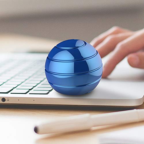 Kinetic Desk Toy, Anxiety ADHD Relief, Optical Illusion Fidget Toy for Office Adults, Blue (39MM) - color: Blue