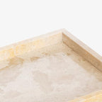 Navaris Travertine Decorative Tray - Durable Bathroom Organiser - Trays for Perfume, Jewellery, Vanity & Coffee Table Decor - 30 x 20cm Rectangle Tray, Beige - size: 11.8" x 7.9" x 1.2"