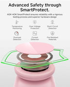 AOK-AOK Foldable Wireless Charging Station, 15W Magnetic Fast Charger Stand for iPhone 17 16 15 14 13 12 Pro Max&Apple Watch&Airpods, 2-in-1 Charger for Home/Office/Travel(30W Adapter Included) - color: Pink