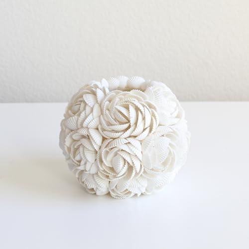Handmade Seashell Rose Candle Holder, Natural White Shell Tealight & Votive Holder, Coastal Beach House Decor, 2 Sizes (Large (4.3 in Diameter)) - size: Large (4.3 in diameter)