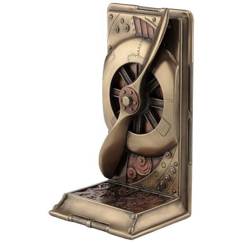Veronese Design 8 1/8 Inch Steampunk Bronze Copper Finish Cast Resin Plane Propeller Single Bookend
