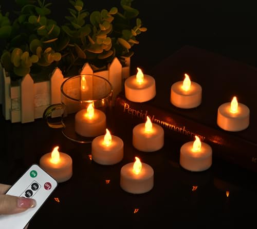 Hanzim Tea Light Candles with Remote Control,Flickering Flameless LED Candle,Long Lasting 400+Hours,Battery Operated with Timer for Home Decoration Seasonal &Festival Celebration WarmYellow (24pcs) - color: Remote-warm yellow, size: 24pack