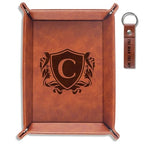INNObeta Initial Valet Tray, Desktop Storage Organizer, PU Leather Bedside Tray Key Coin Holder, Personalised Gifts for Men, Birthday, Christmas, Letter C - color: Initial C