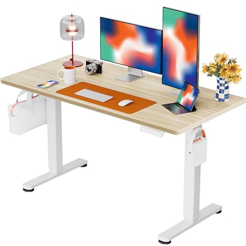 ErGear Height Adjustable Electric Standing Desk, 48 x 24 Inches Sit Stand up Desk, Memory Computer Home Office Desk, Natural - color: Natural, size: 47.2 x 23.6 Inches