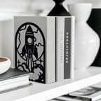 Peacoblue Metal Bookends for Shelves, Modern Decorative Heavy Duty Study Book Support Stoppers for Office, Desk, Shelf, Room 5.3"x4.3"x7.9" Cast Iron Simple Tall Bookends, 1 Pair (Rocket) - style: Rocket