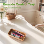 Small Rattan Serving Tray, Natural Wicker Decorative Tray for Trinket Ring Cosmetic, Rectangular Keys Basket Jewelry Perfume Trays for Coffee Table Entryway Living Room(10" × 5.1") - style: S (10" × 5.1")