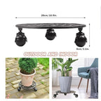 Sungmor Heavy Duty Cast Iron Plant Caddy,11" Round Potted Plant Stand Flower Pot Rack on 3 Solid Wheels,Indoor Outdoor Planter Holder Trolley Casters Rolling Tray - color: 1-Tier Caddy & 3.1Inch Tall
