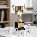 10 Pack Championship Ring Display Case Clear Acrylic Case Display Box for Sports Baseball Basketball Softball Golf Single Ring Coin Holder Stand, 2.16 Inch - size: 10 Pack