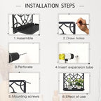 OYEFLY Metal Wall Candle Holder,Black Farmhouse Rustic Wall Art Decor (Style 1, Medium) - size: Medium