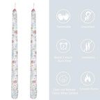 10 Inch Taper Candles Print Candlesticks Handmade Unscented 2 Pack Tapered Candles Smokeless Candle Sticks for Wedding Yoga Easter Party(Paisley) - color: White Pink Flower