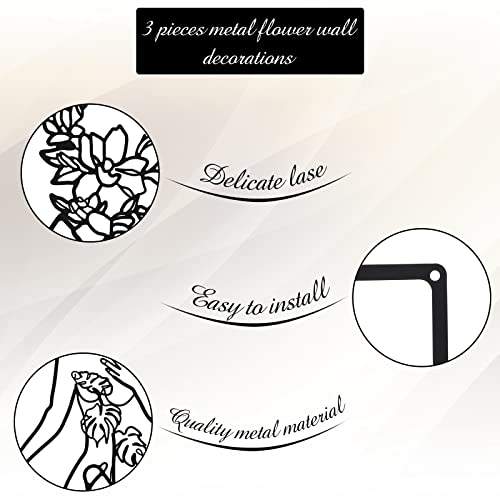 CHENGU 3 Pieces Metal Minimalist Abstract Woman Wall Art Line Drawing Wall Art Decor Single Line Female Home Hanging for Kitchen Bathroom Living Room - style: Body with Flower