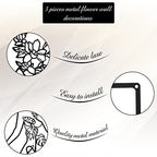CHENGU 3 Pieces Metal Minimalist Abstract Woman Wall Art Line Drawing Wall Art Decor Single Line Female Home Hanging for Kitchen Bathroom Living Room - style: Body with Flower