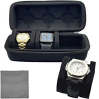 3 Slot Travel Watch Case Portable Storage Box for Men and Women Wristwatches & Smart Watches with 18CM Watches Cleaning Cloth（3 Slot） - size: 3 Slot