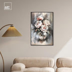 Art Remedy Glass Vase Flowers Canvas Luxury Floral Art, Black Frame, 24" x 36" - color: Black Frame, size: 37"L x 25"W